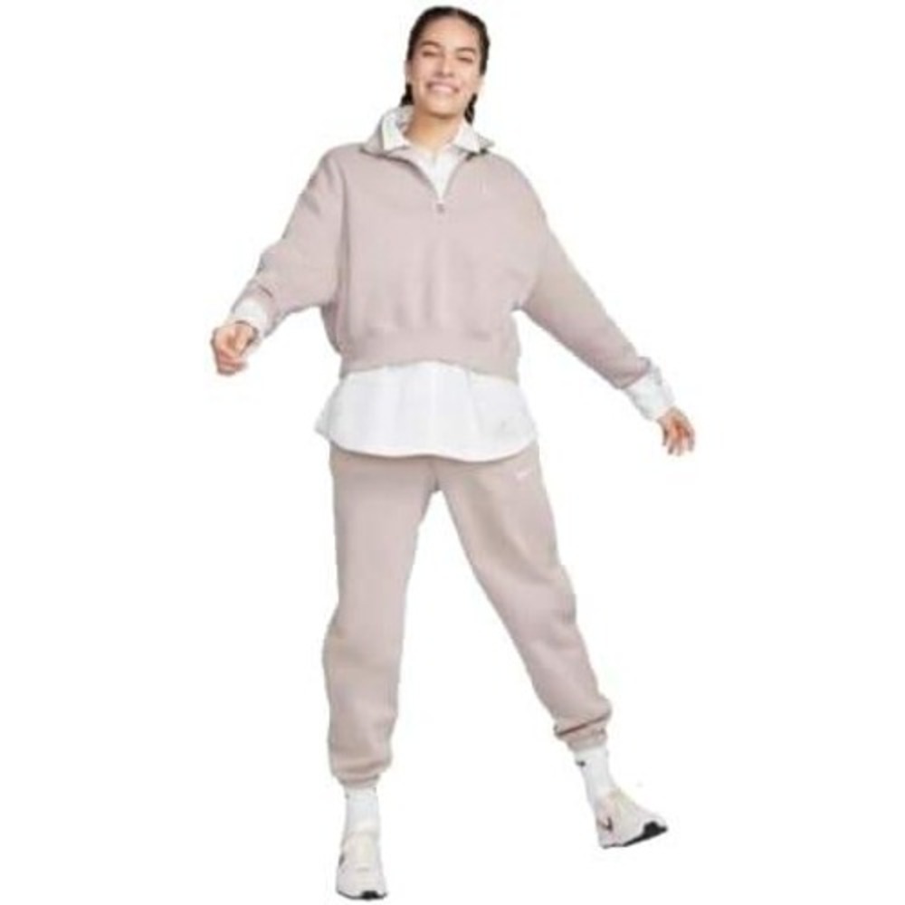 NWT Nike Phoenix Fleece Women's‎ Oversized 1/2-Zip Crop Sweatshirt - Taupe 1X